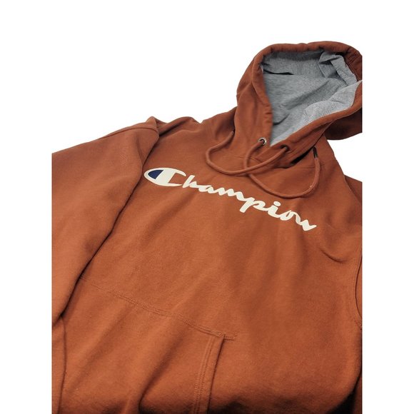 Champion Hooded Sweatshirt Pull Over Rust/Brown‎ Long Sleeve Hoodie Size Men's M - Picture 3 of 7
